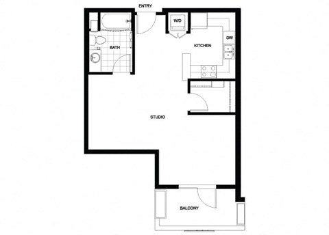 S03 Floor Plan at Candara at Hancock Park Apartments in Los Angeles CA